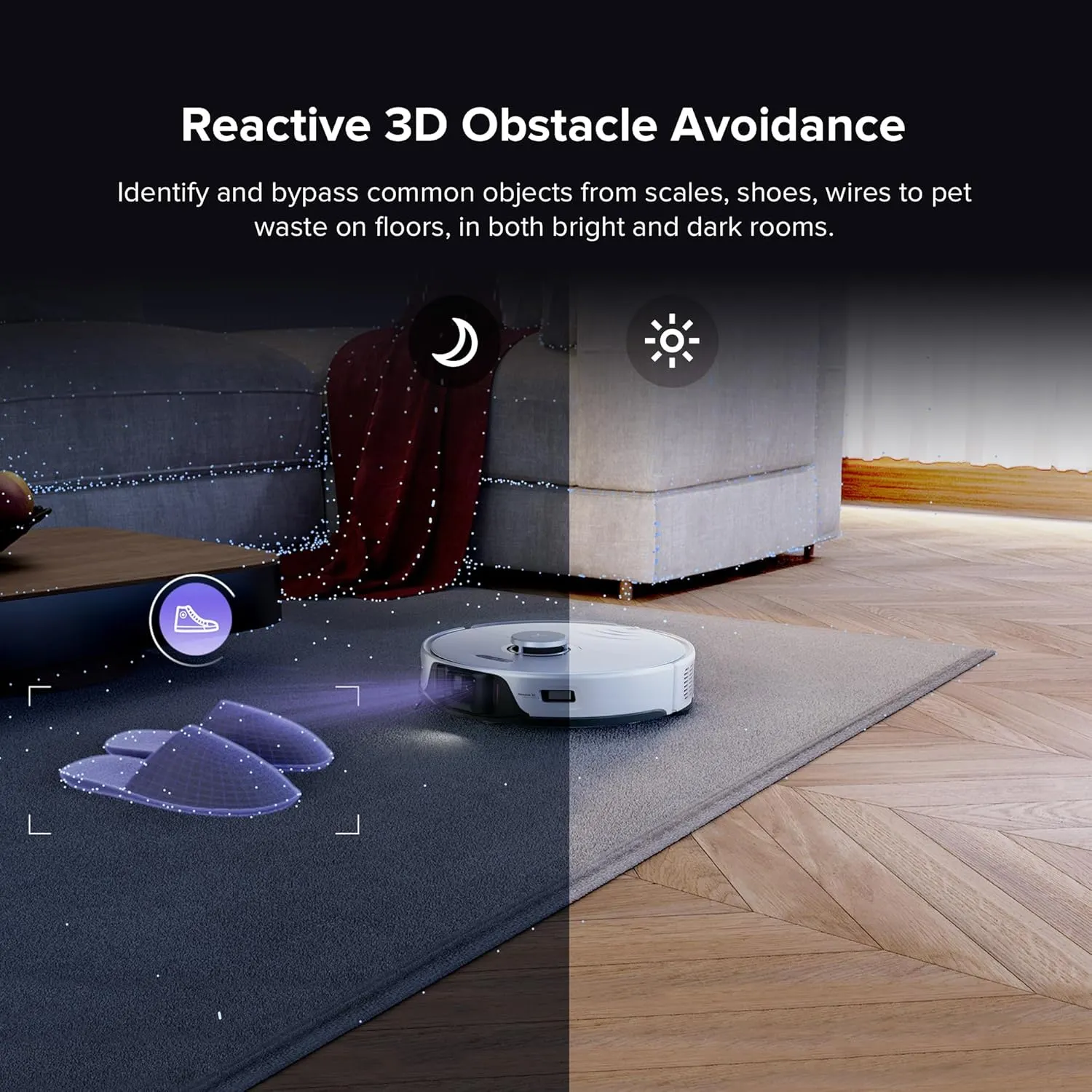Robthtorock Saros 10 Aspirateur Robot 22,000 Pa DuoDivide Anti-Enchevétrements, Robot Aspirateur Le Plus Fin, Reactive Al 3.0