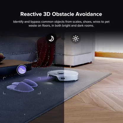 Robthtorock Saros 10 Aspirateur Robot 22,000 Pa DuoDivide Anti-Enchevétrements, Robot Aspirateur Le Plus Fin, Reactive Al 3.0