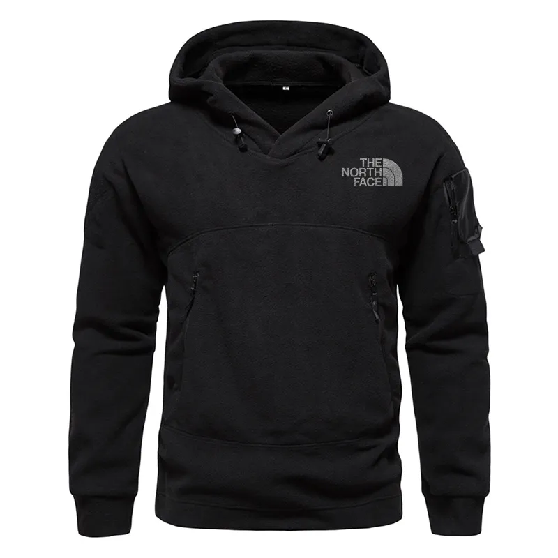 Men's hooded outdoor tactical solid color hoodie