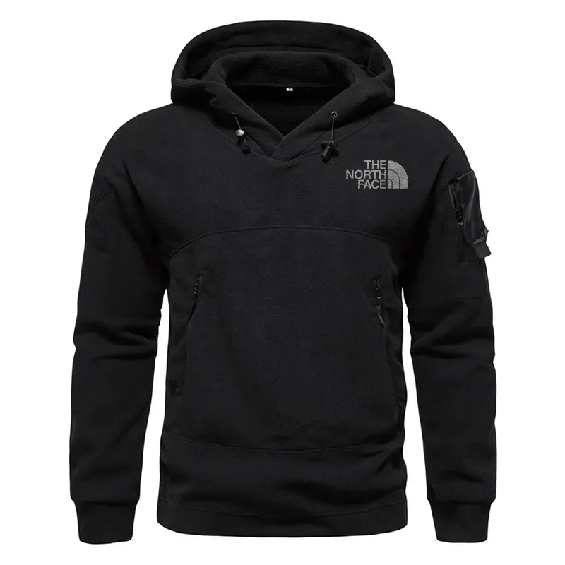 Men's hooded outdoor tactical solid color hoodie