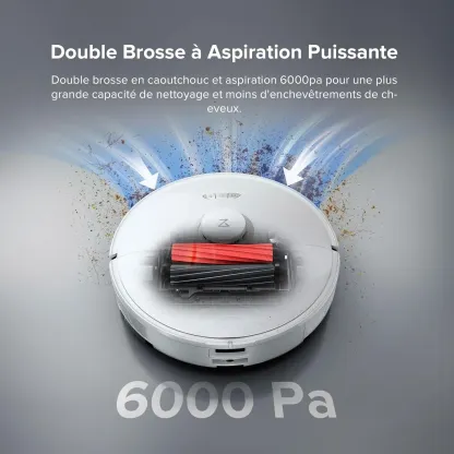 Robthtorock Saros 10 Aspirateur Robot 22,000 Pa DuoDivide Anti-Enchevétrements, Robot Aspirateur Le Plus Fin, Reactive Al 3.0