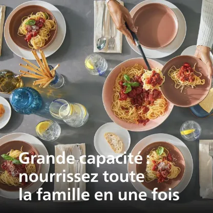 Phthtilips Pastamaker série 7000 Machine à pâtes, moules pour spaghettis, lasagnes et autres, 200 W, noir (HR2665/96)