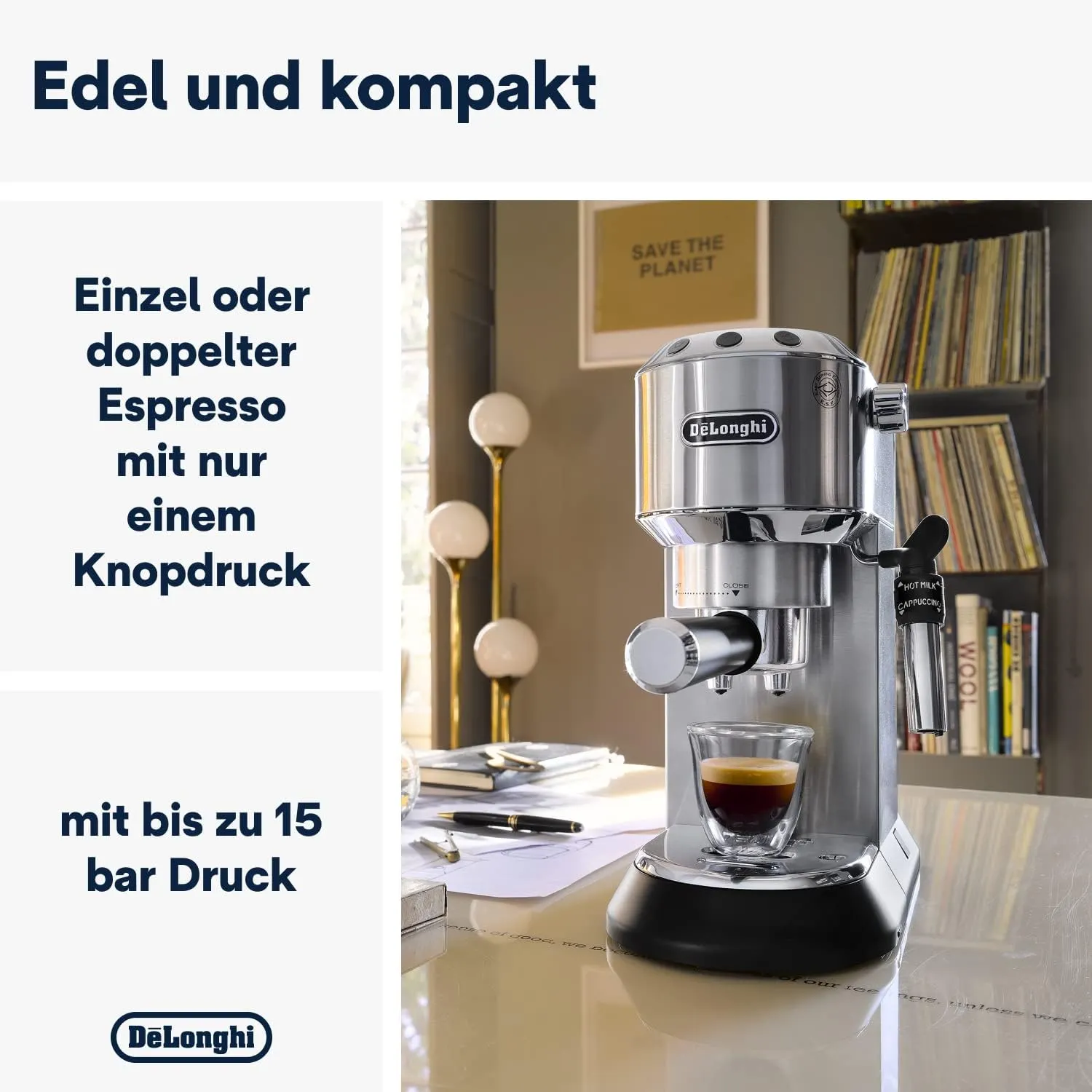 DELthtONGHI Cafetière filtre manuelle Dedica Style EC685.BK