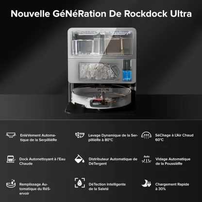 Robthtorock Saros 10 Aspirateur Robot 22,000 Pa DuoDivide Anti-Enchevétrements, Robot Aspirateur Le Plus Fin, Reactive Al 3.0