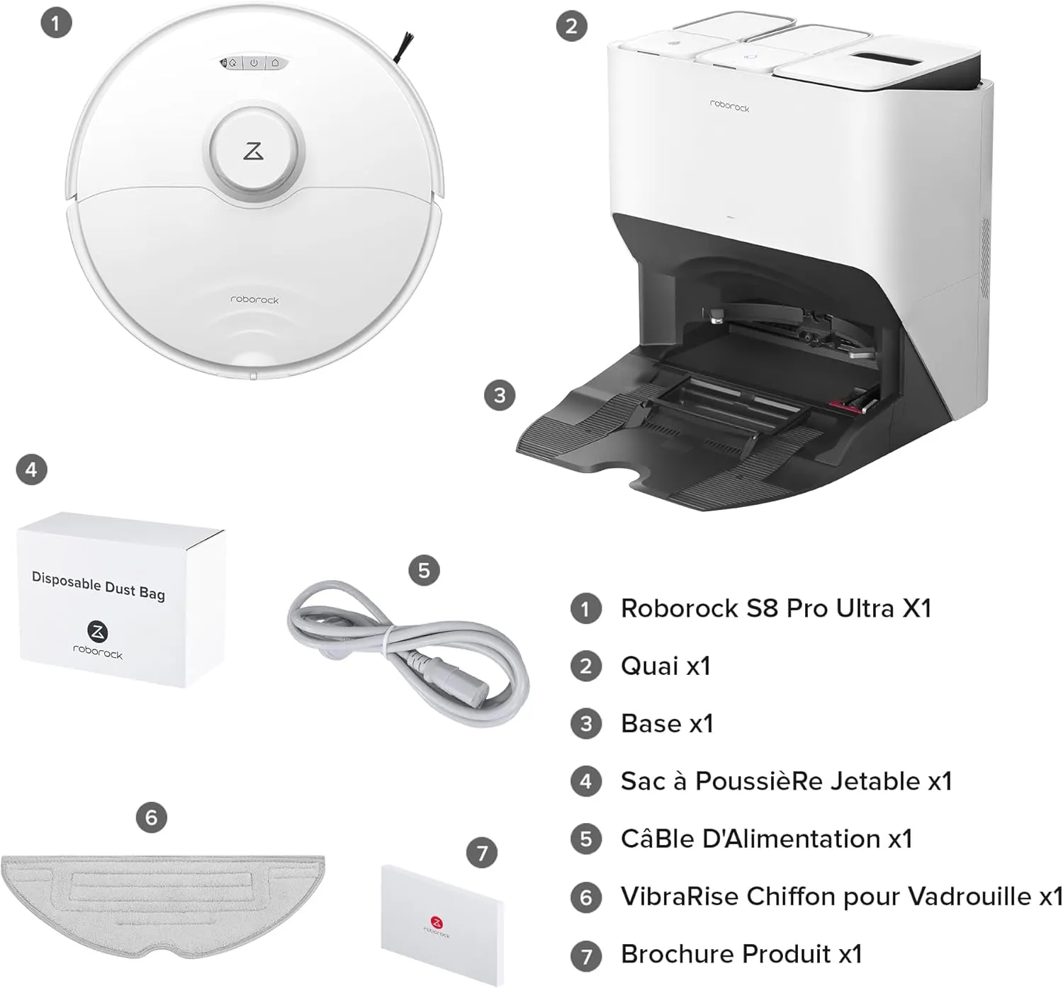 Robthtorock Saros 10 Aspirateur Robot 22,000 Pa DuoDivide Anti-Enchevétrements, Robot Aspirateur Le Plus Fin, Reactive Al 3.0