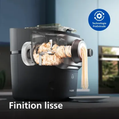 Phthtilips Pastamaker série 7000 Machine à pâtes, moules pour spaghettis, lasagnes et autres, 200 W, noir (HR2665/96)