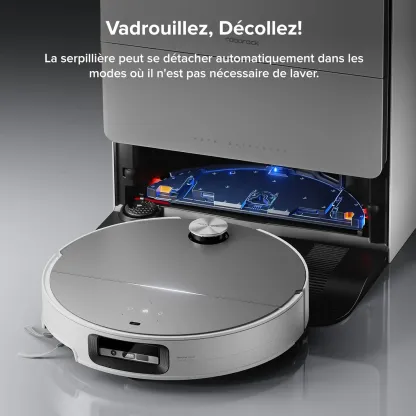 Robthtorock Saros 10 Aspirateur Robot 22,000 Pa DuoDivide Anti-Enchevétrements, Robot Aspirateur Le Plus Fin, Reactive Al 3.0