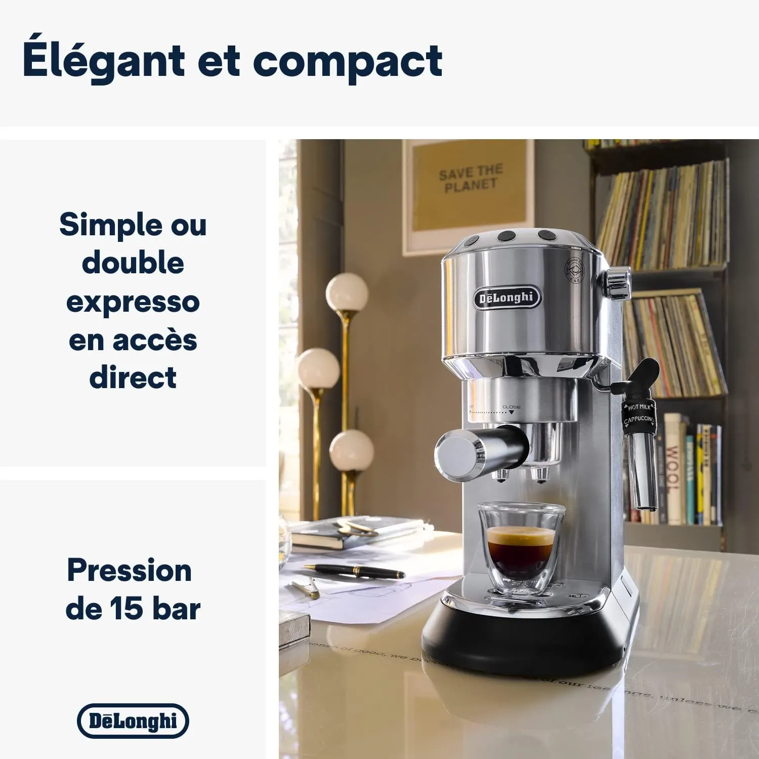 DELthtONGHI Cafetière filtre manuelle Dedica Style EC685.BK