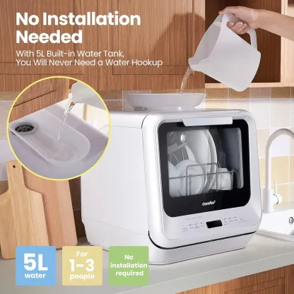 COthtMFEE' Lave-vaisselle portable à poser avec réservoir d’eau intégré de 5 L