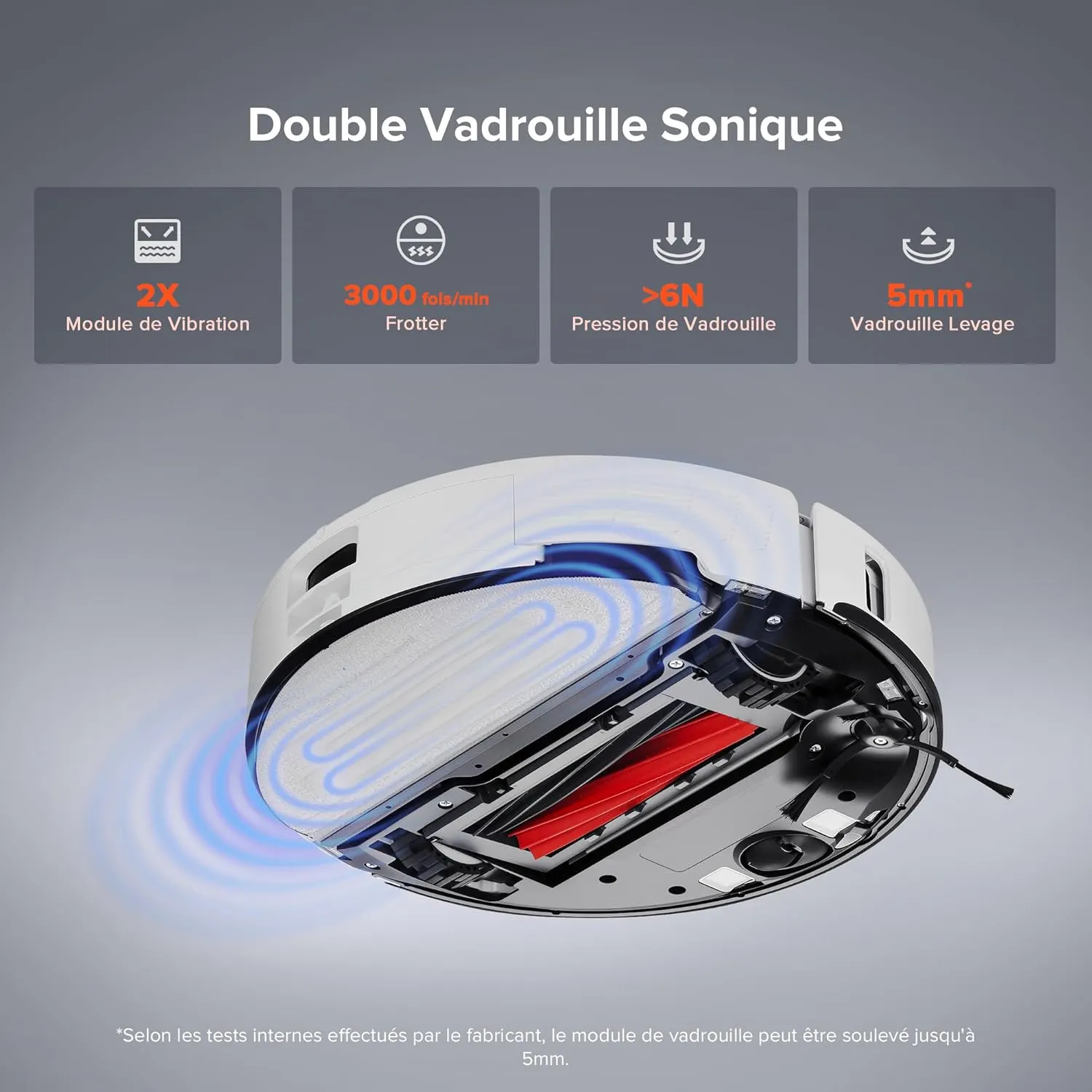 Robthtorock Saros 10 Aspirateur Robot 22,000 Pa DuoDivide Anti-Enchevétrements, Robot Aspirateur Le Plus Fin, Reactive Al 3.0