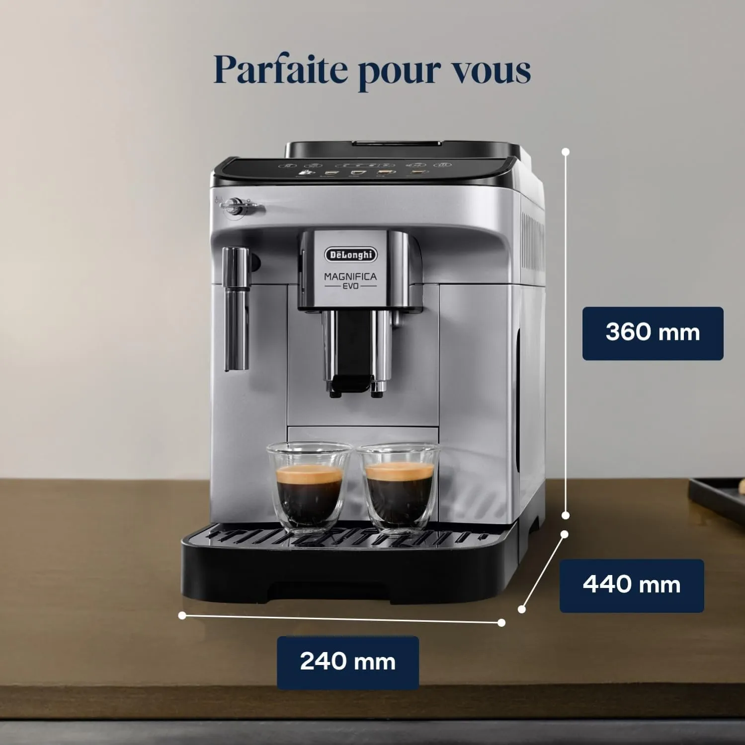 De'Lthtonghi Magnifica Evo – Machine à café et cappuccino avec broyeur intégré