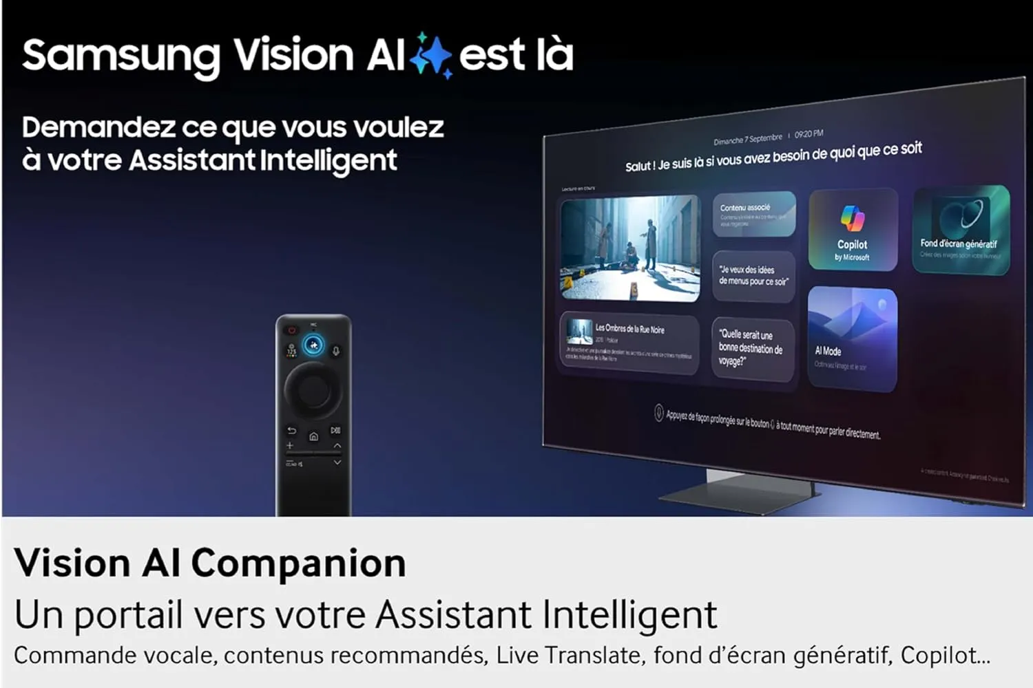Samthtsung TV AI 85 Pouces QLED Q7FA 2025 4K Smart TV