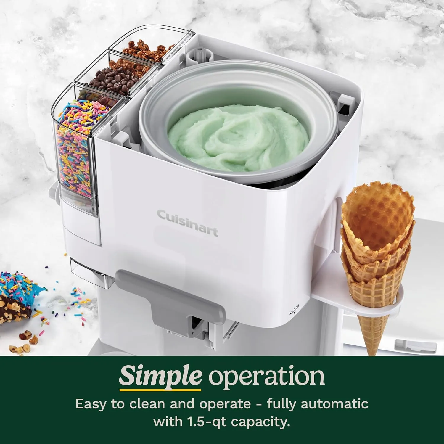 Cuisinthtart Machine à glace italienne 1.42l - ice48e