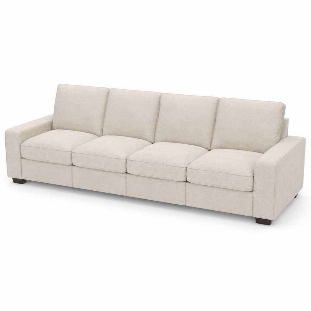 Sofá de Cuatro Plazas en Tela Beige-Zenterrae