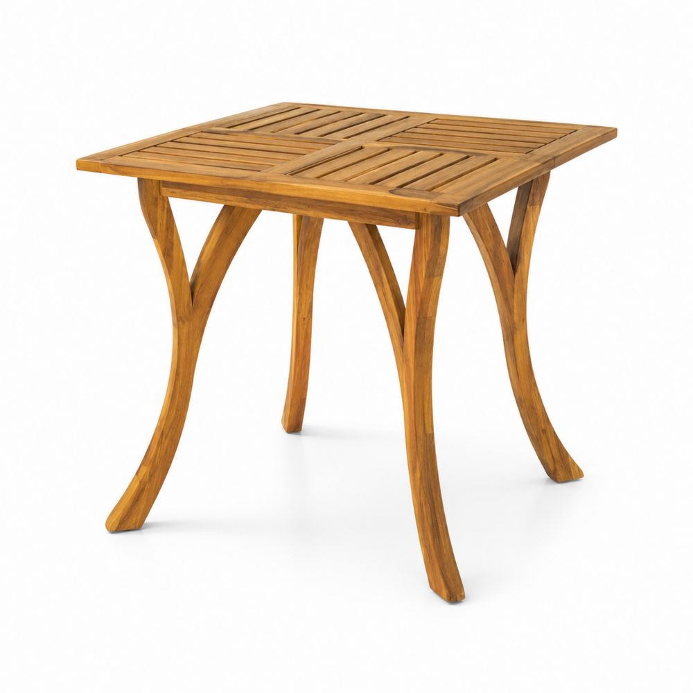 Mesa Cuadrada de Madera de Teca para Exterior 75x75x75cm-Zenterrae