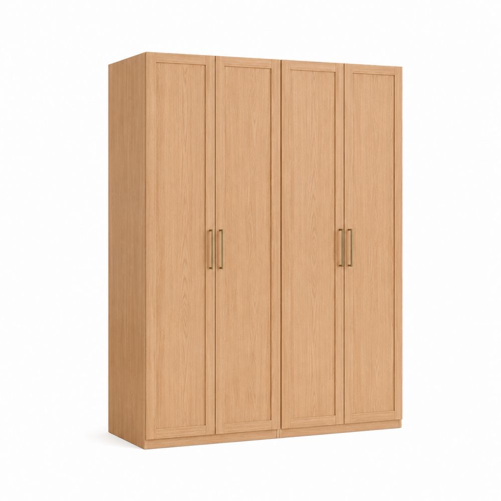 Armario de Madera con Puertas Batientes 200 cm x 180 cm x 60 cm Roble-Zenterrae