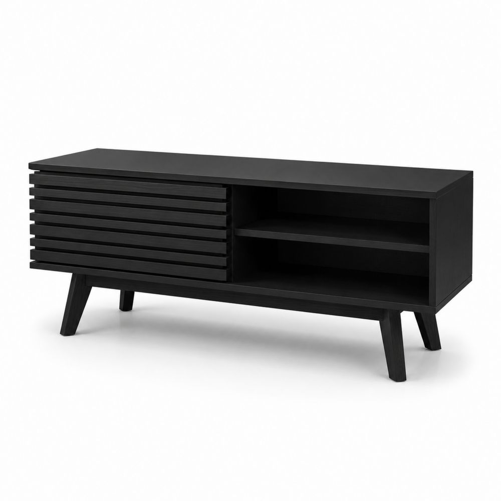 Mueble de TV de Madera Negro 120cm-Zenterrae
