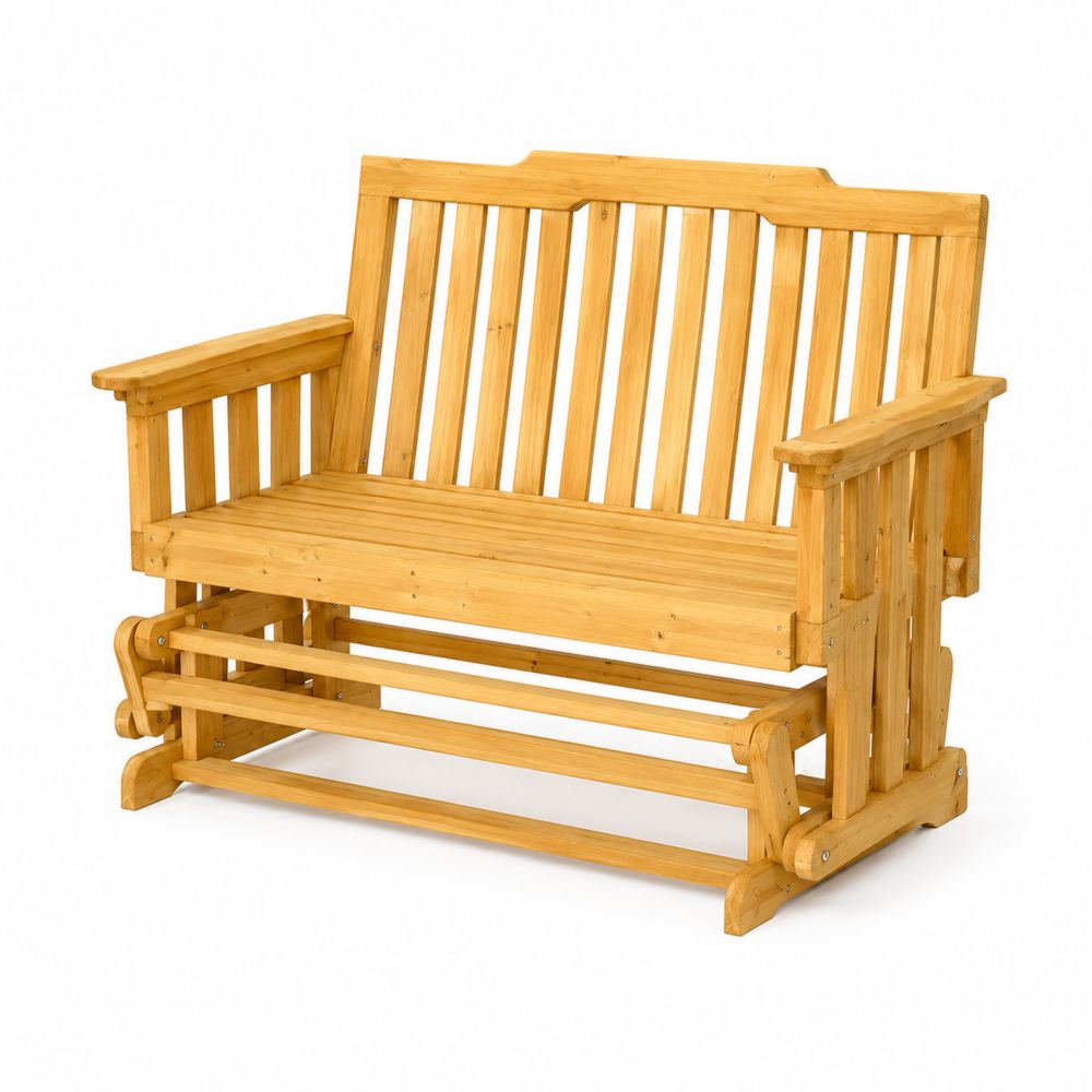 Banco rústico de madera de pino exterior-Zenterrae