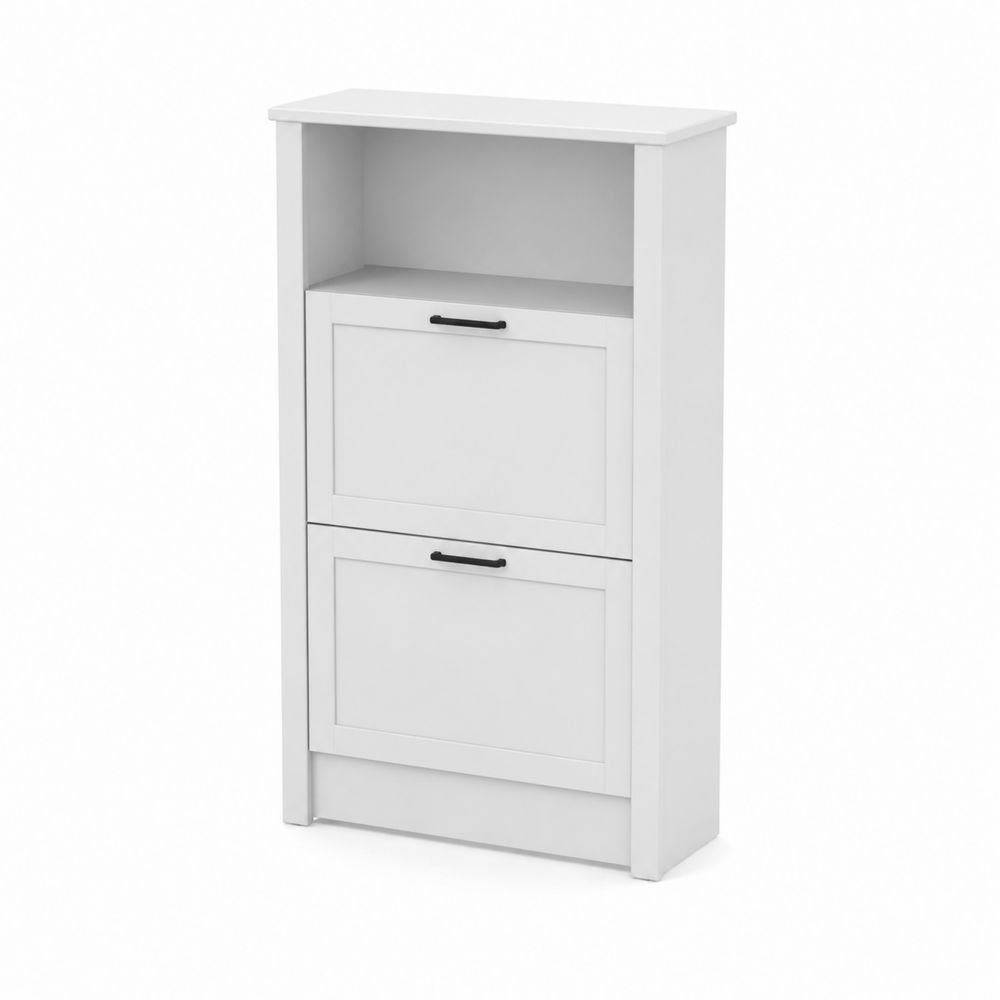 Mueble Zapatero de Madera Blanco con 2 Puertas-Zenterrae