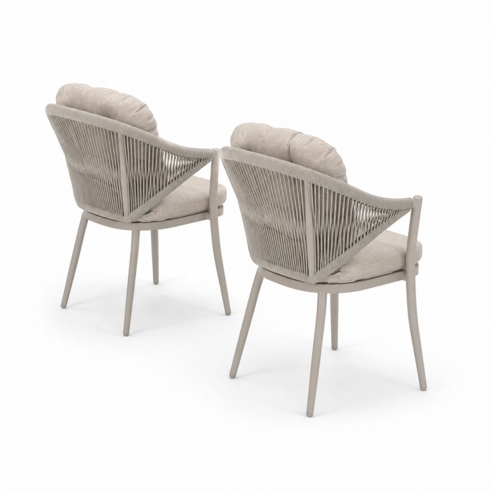 Conjunto de 2 sillas con estructura de aluminio y cojines de poliéster-Zenterrae
