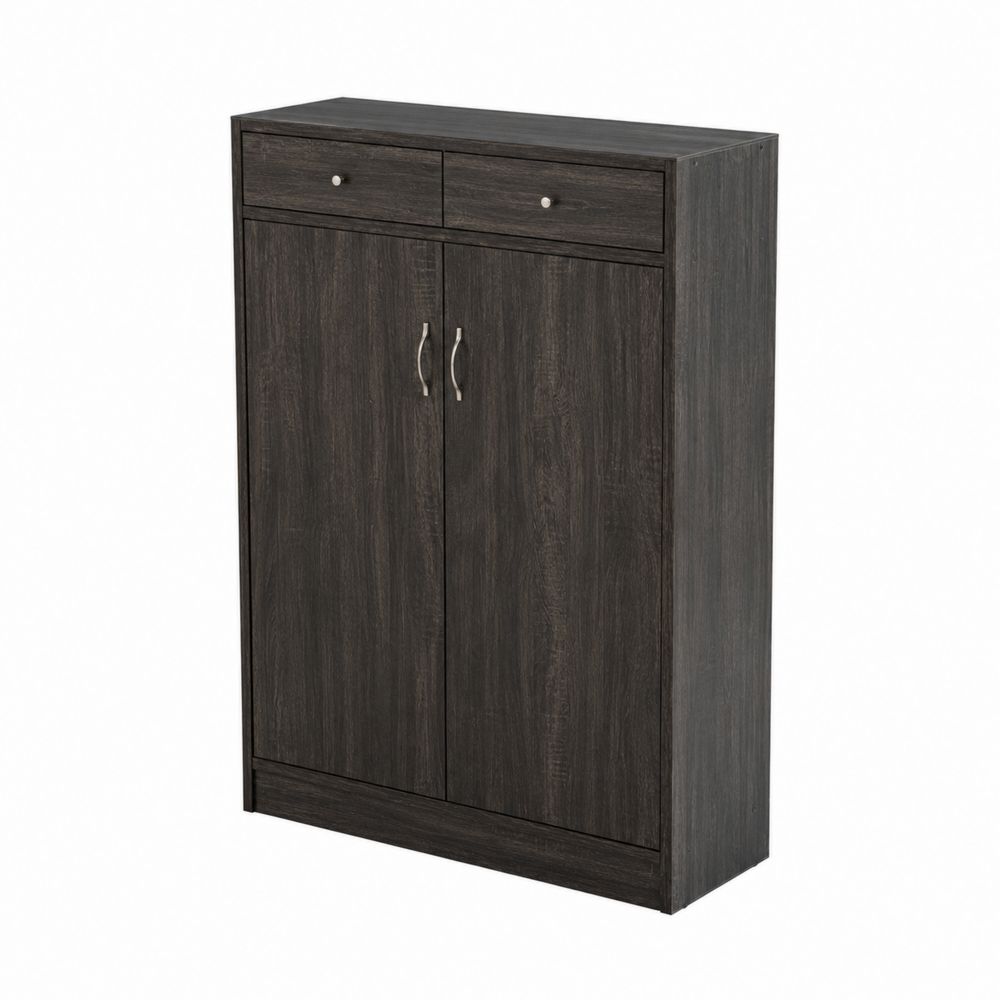 Zapatero de Madera MDF Marrón con Cajones y Puertas-Zenterrae