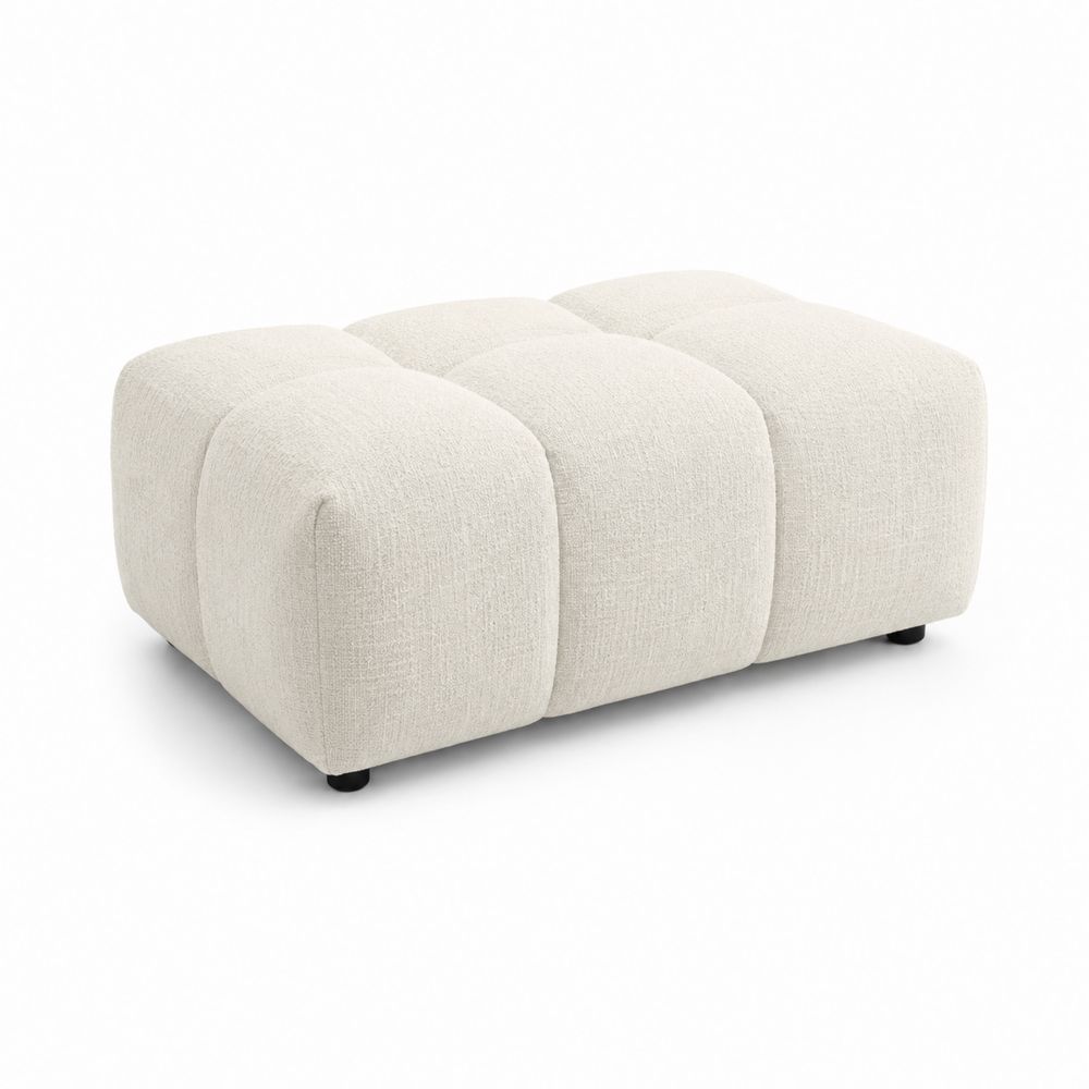 Reposapiés de Tela Beige con Madera Contrachapada-Zenterrae