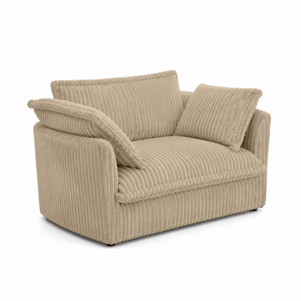 Sofá de dos plazas de pana beige