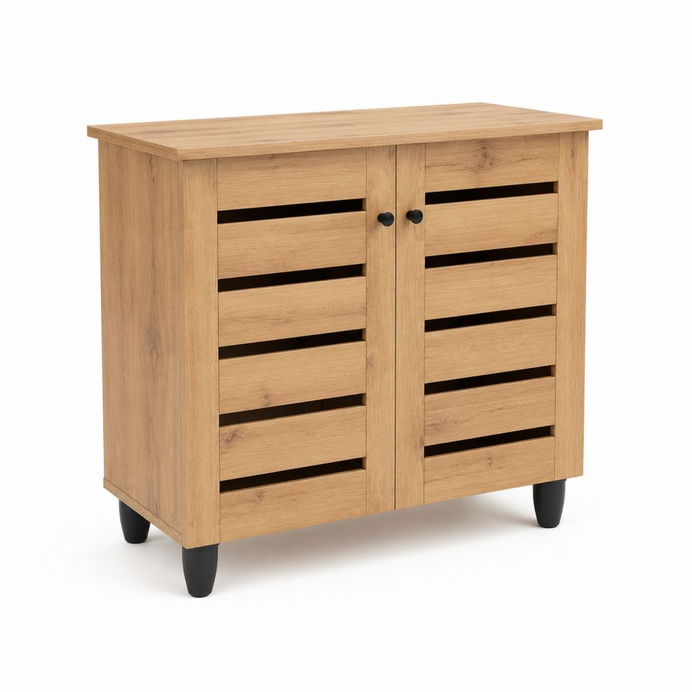 Mueble zapatero de MDF con dos puertas 80x35x90 cm