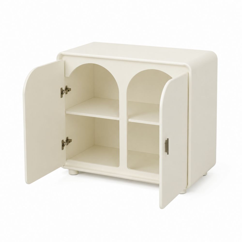 Armario de Madera MDF con Puertas Abatibles Color Crema