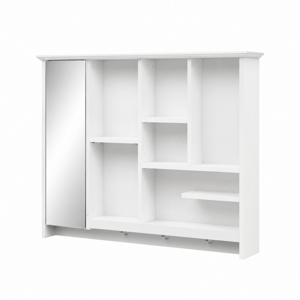 Armario de MDF con Espejo Blanco para Baño 80x60x15 cm