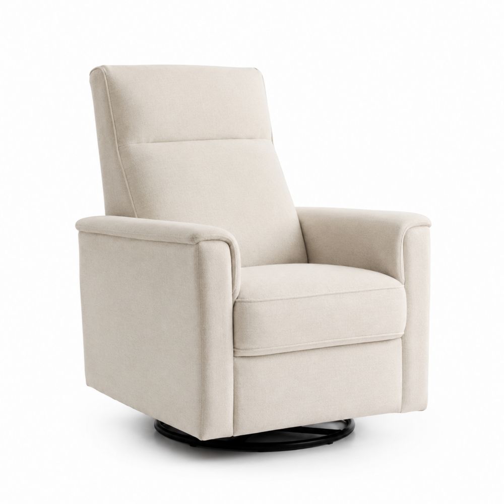 Sillón reclinable de tela Beige con función giratoria