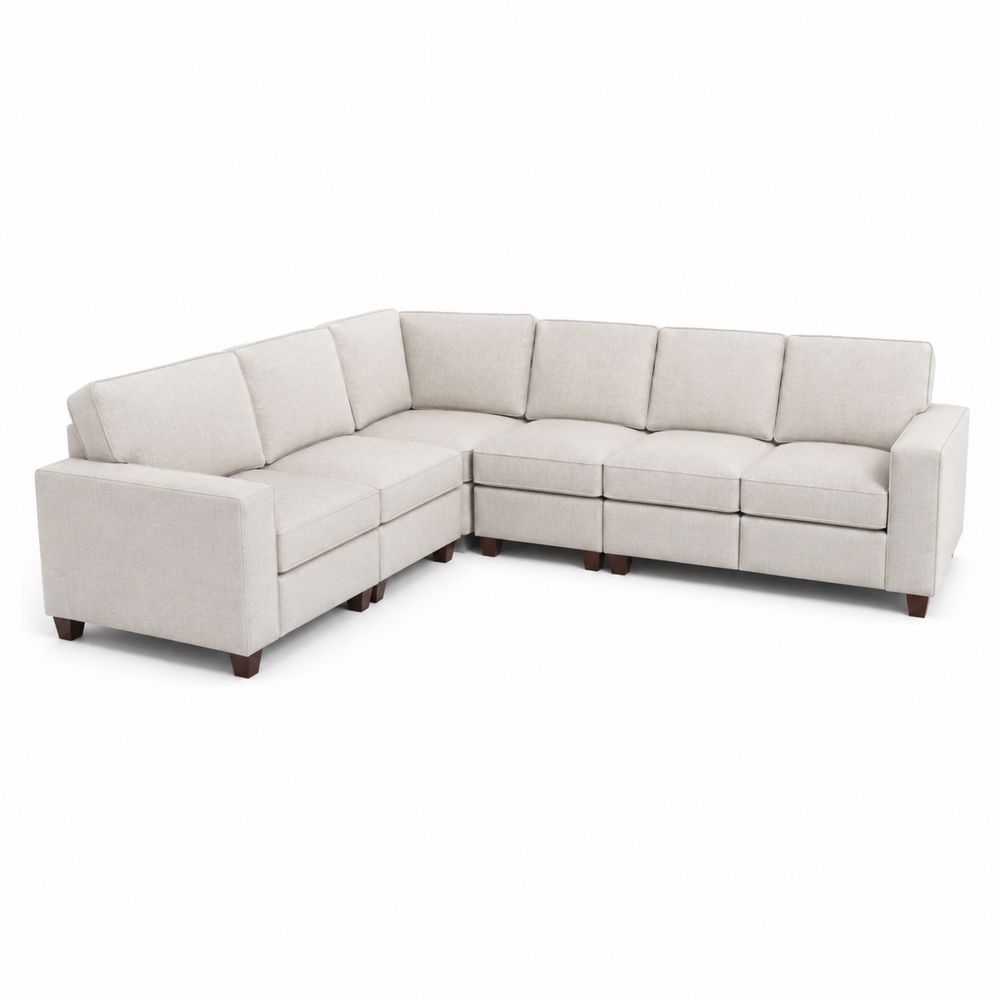 Sofá modular esquinero en forma de L 280x280x85 cm tela poliéster Beige