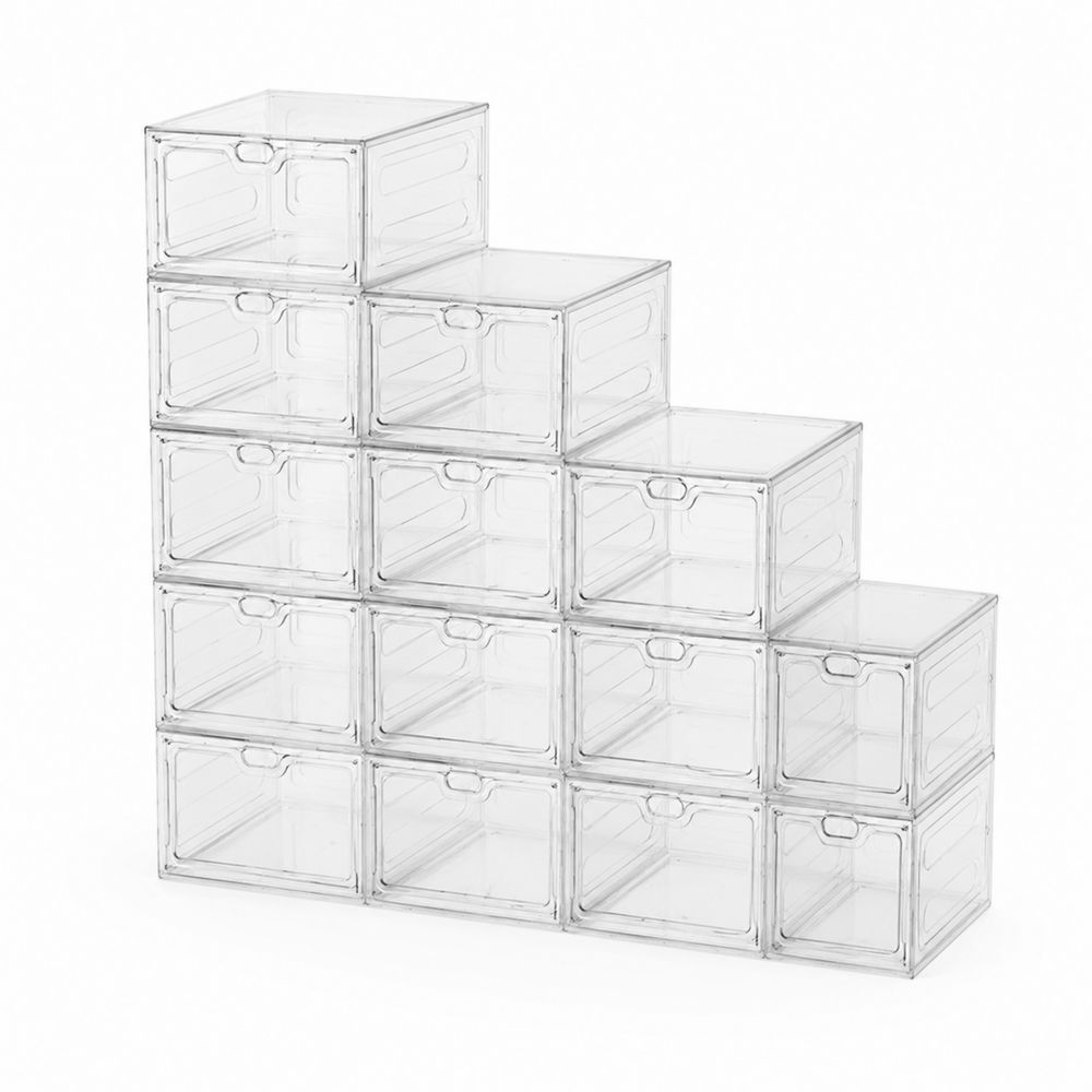 Cajas de Almacenamiento Apilables de Plástico Transparente 15 Unidades