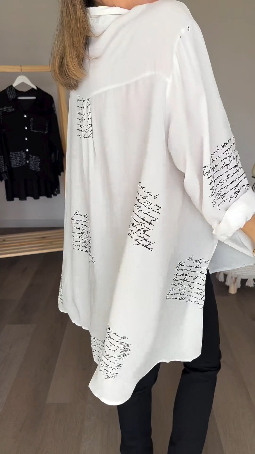 Letter Print Fashion Lapel Shirt-Comfort & Reliable