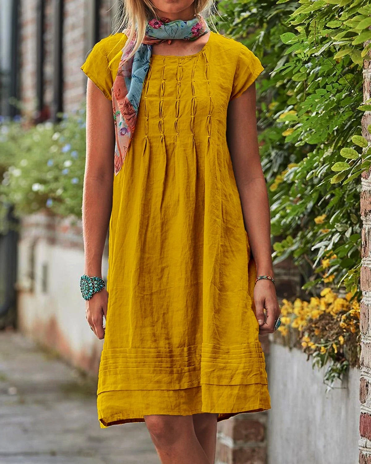 Vintage Casual Solid Linen Woman Dresses-Comfort & Reliable