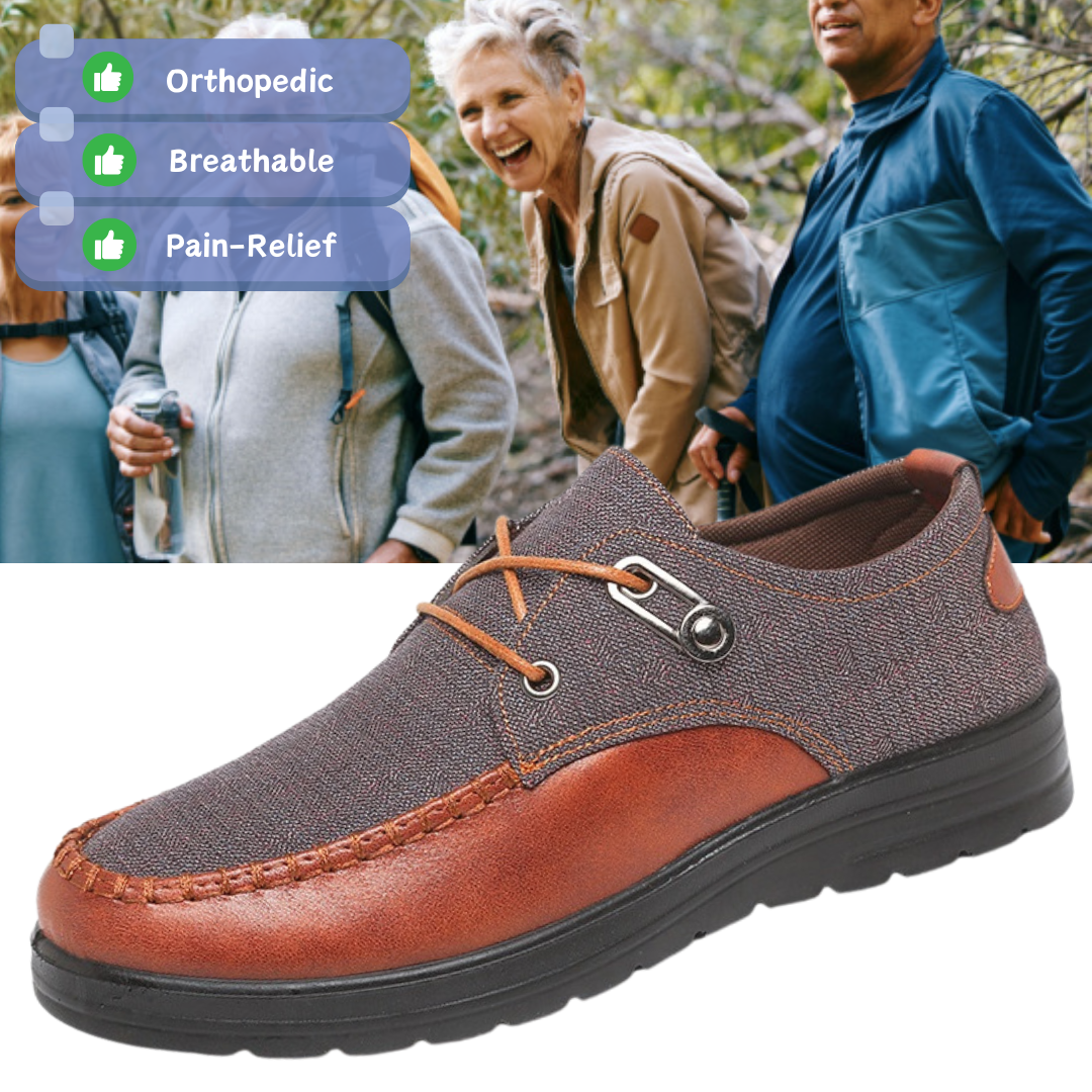 Men's Casual Canvas Shoes Waterproof Orthopedic Walking Shoes-Comfort & Reliable