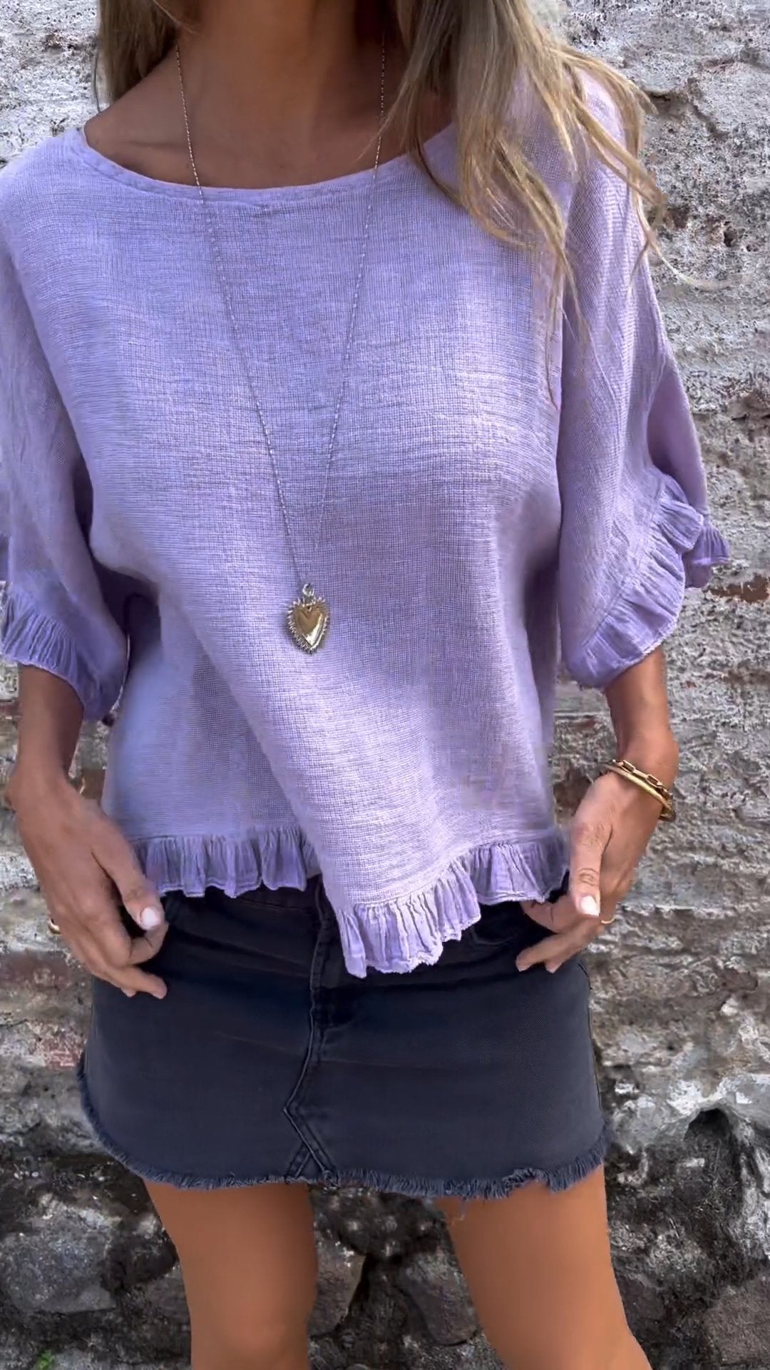 Fungus Hem Design Cotton and Linen Top-Comfort & Reliable