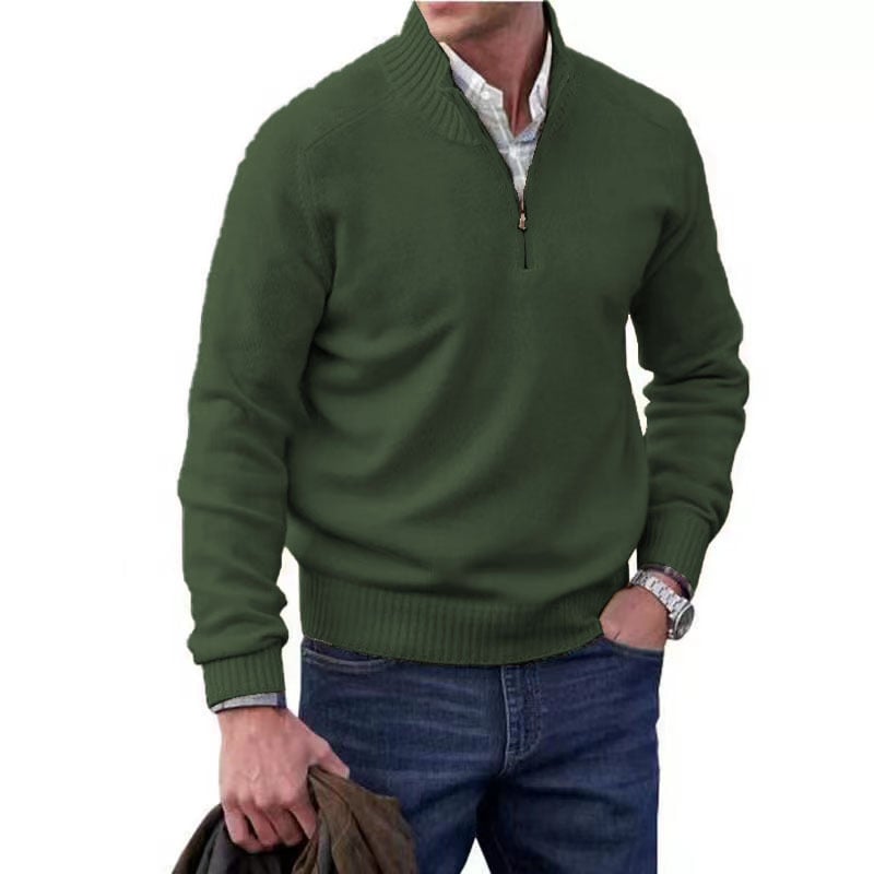 Men's Cashmere Zipper Basic Sweater-Comfort & Reliable