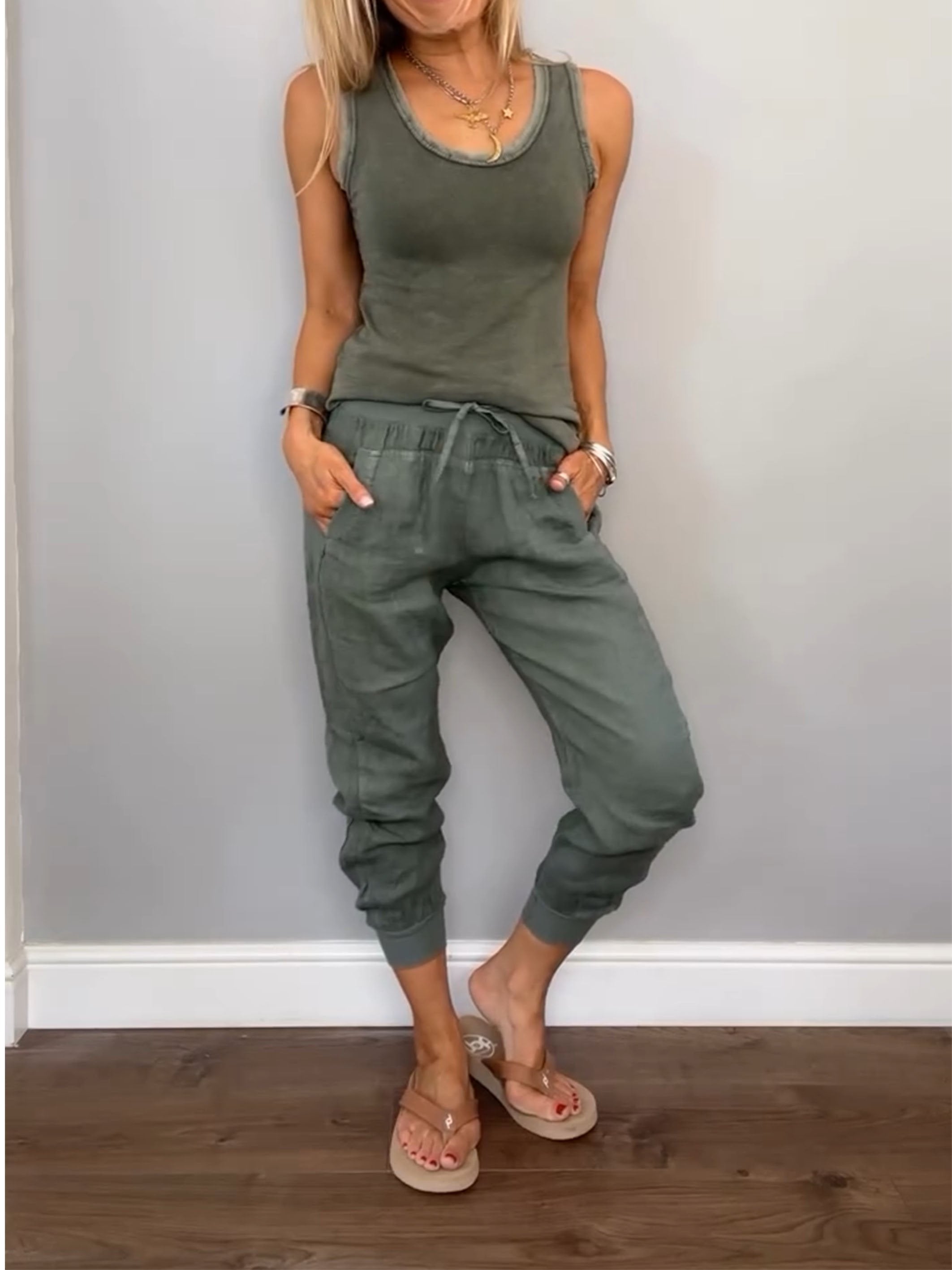 Women's Cotton and Linen Casual Two-piece Set-Comfort & Reliable