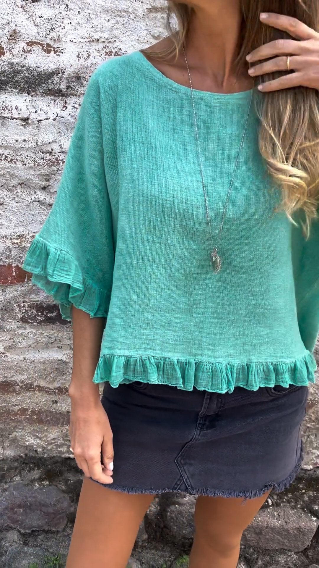 Fungus Hem Design Cotton and Linen Top-Comfort & Reliable