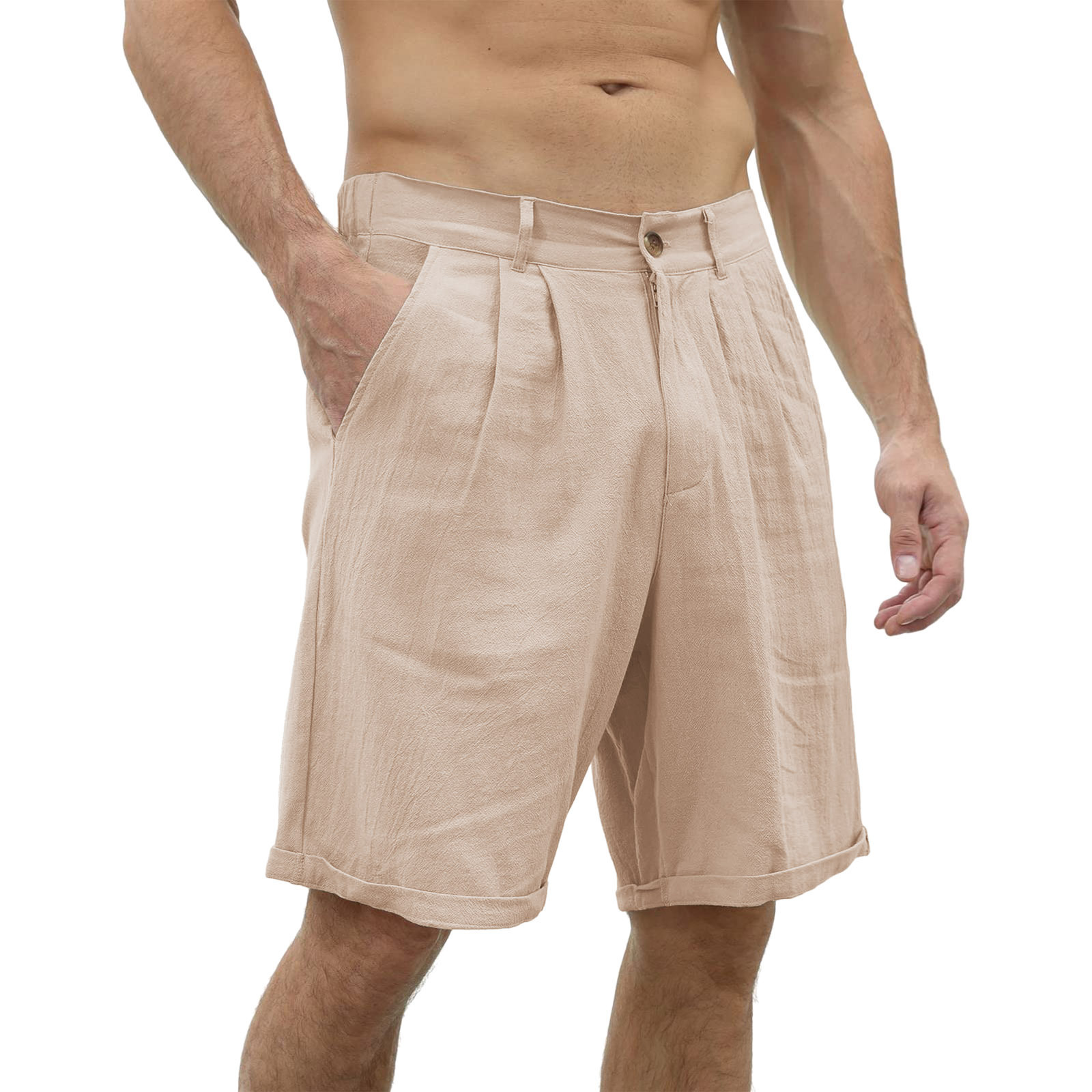 Men's Shorts Linen Shorts Summer Shorts Beach Shorts Pocket Plain Comfort Breathable Outdoor-Comfort & Reliable