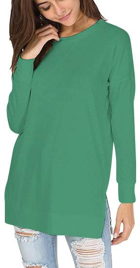 Round Neck Casual Solid Color Top-Comfort & Reliable