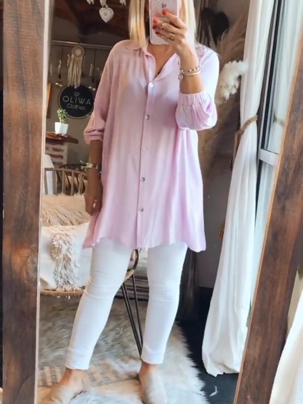 Fashion plain women's shirt tops-Comfort & Reliable