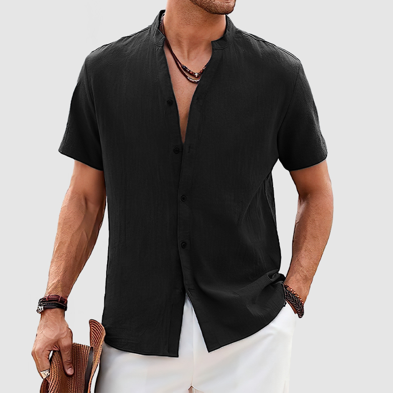 Men's Casual Daily Cotton Linen Short Sleeve Shirt-Comfort & Reliable