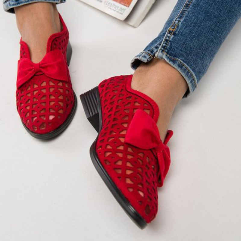 Hollow Bowknot Breathable Casual and comfortable Flat Shoes-Comfort & Reliable