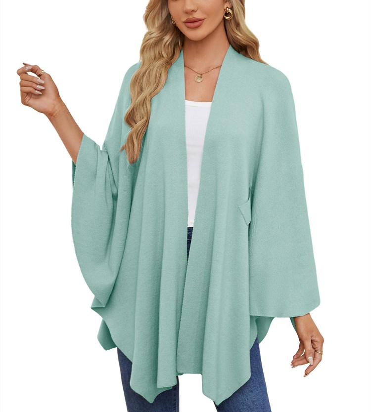 Women's Elegant Shawl Wraps Soft Open Front Poncho Sweater-Comfort & Reliable
