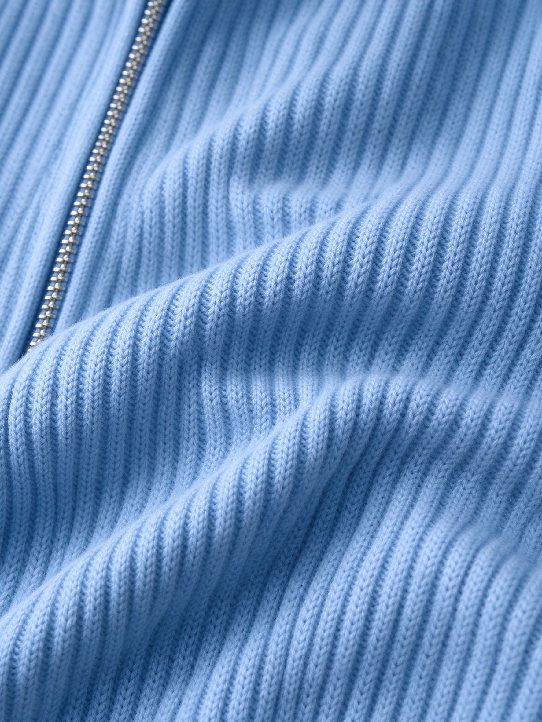 ribbed knit fabric macro with zipper
