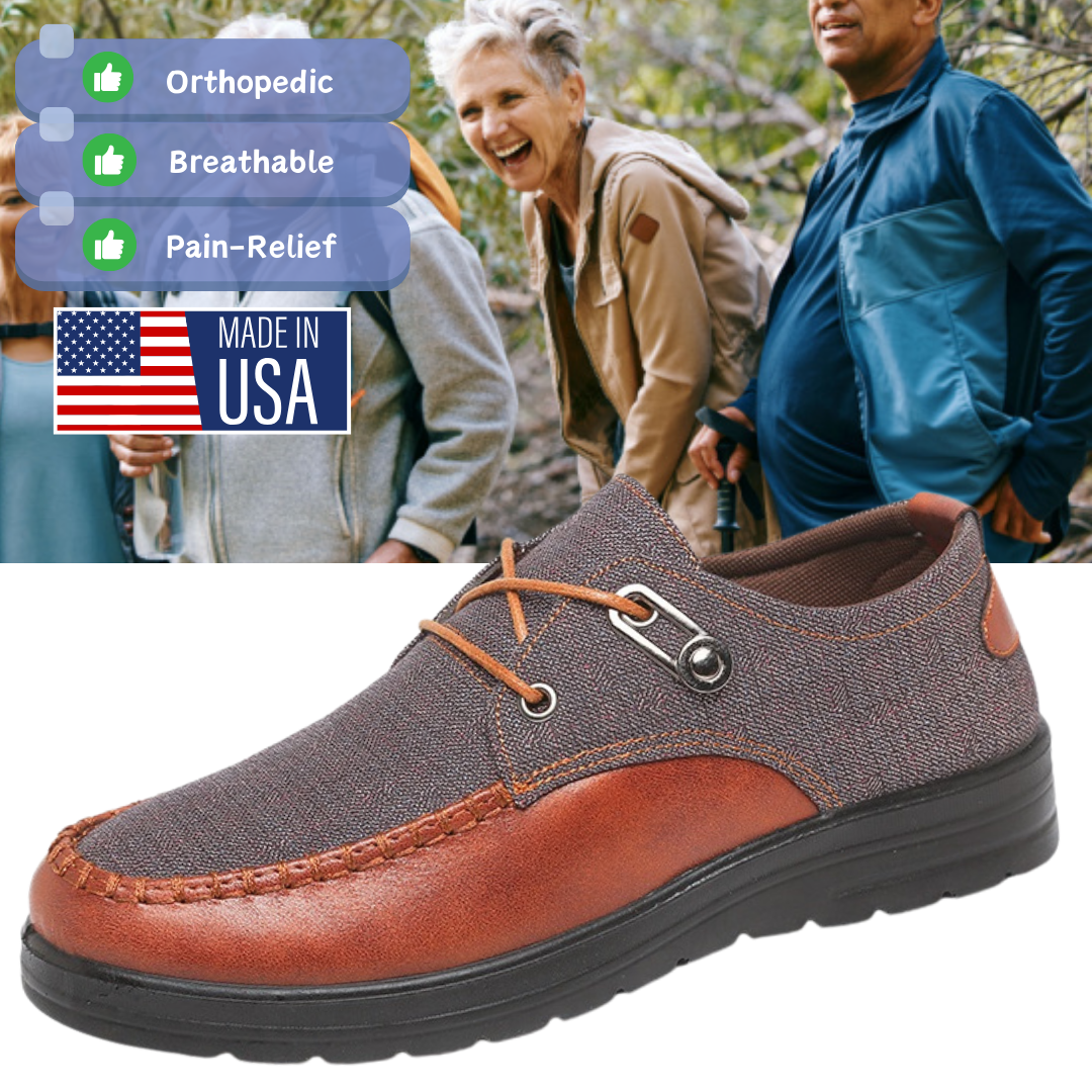 Men's Casual Canvas Shoes Waterproof Orthopedic Walking Shoes-Comfort & Reliable