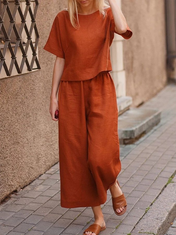Women's Solid Color Fashion Leisure Suit Two-piece Set Suit-Comfort & Reliable