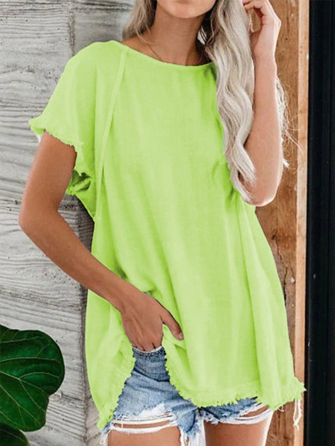 Women's Plain Tassel Casual Top-Comfort & Reliable